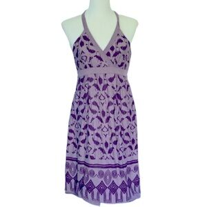 Athleta Purple Balsa Burnout Halter Dress XXS